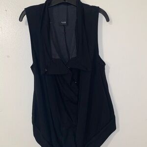 Bordeaux Black Asymmetrical Sleeveless Bodysuit